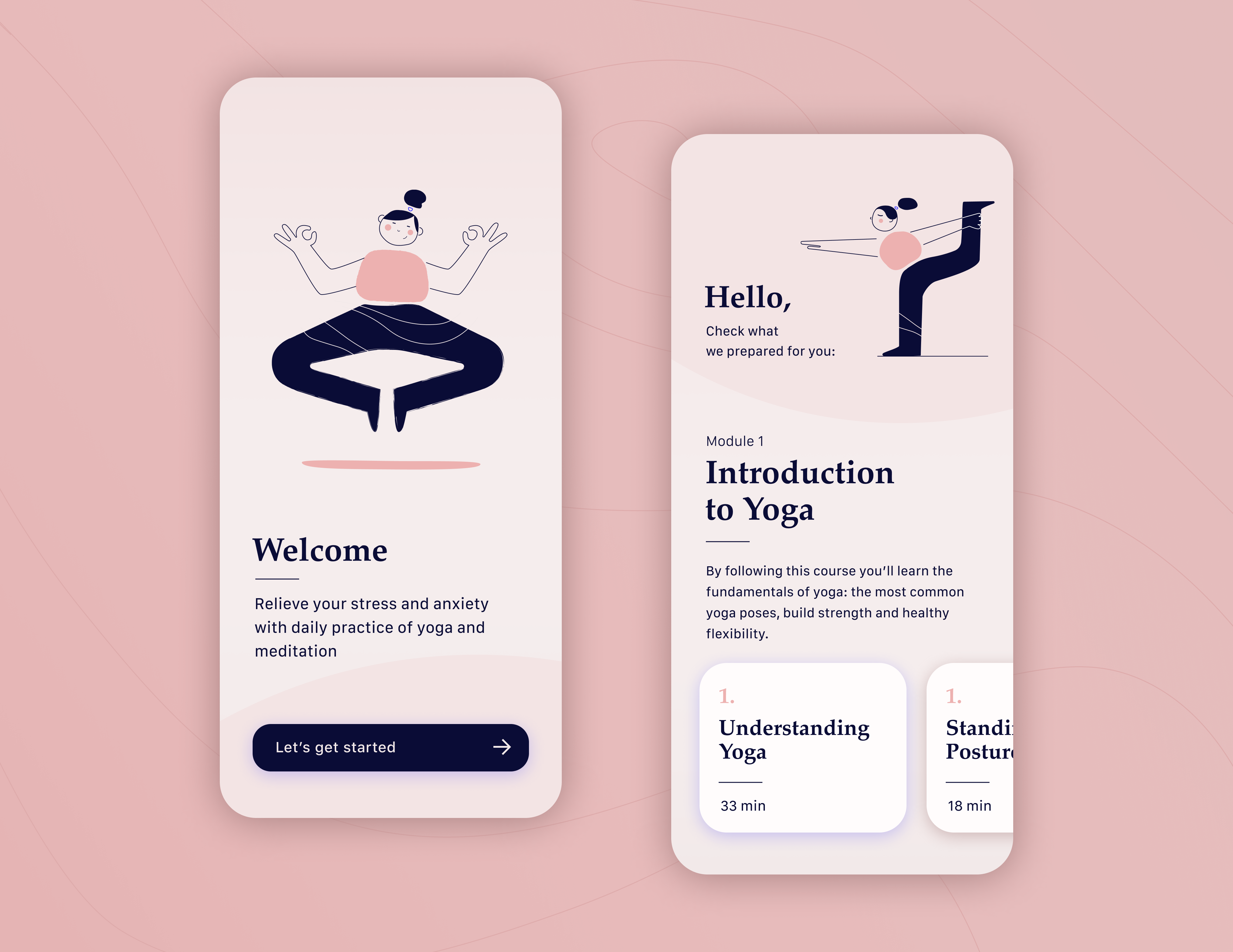 Yoga app UI concept